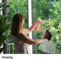 Pulverizator din sticlă Vitachy cu bază din silicon, duză cu 3 setări - somon/gri - 500 ml - 2 buc. 5
