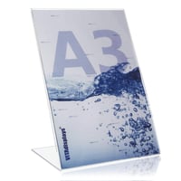 VITAdisplays A3-as L-állvány asztali reklámtartó, álló formátum, plexi - átlátszó 1