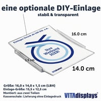 Tăviță pentru bani VITAdisplays Basic PX-020 cu inserție de hârtie transparentă, tăviță pentru casă personalizabilă 4