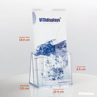 VITAdisplays priehľadný stolový stojan na letáky formátu DL – použitý, prasknutý a lepený (stav: pozri 2. obrázok) 5