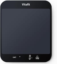 Vitafit 15 kg digitális konyhai mérleg 1g pontossággal, nagy platform, fekete 1