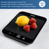 Vitafit 15 kg digitális konyhai mérleg 1g pontossággal, nagy platform, fekete 2