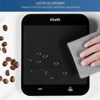 Vitafit 15 kg digitális konyhai mérleg 1g pontossággal, nagy platform, fekete 6