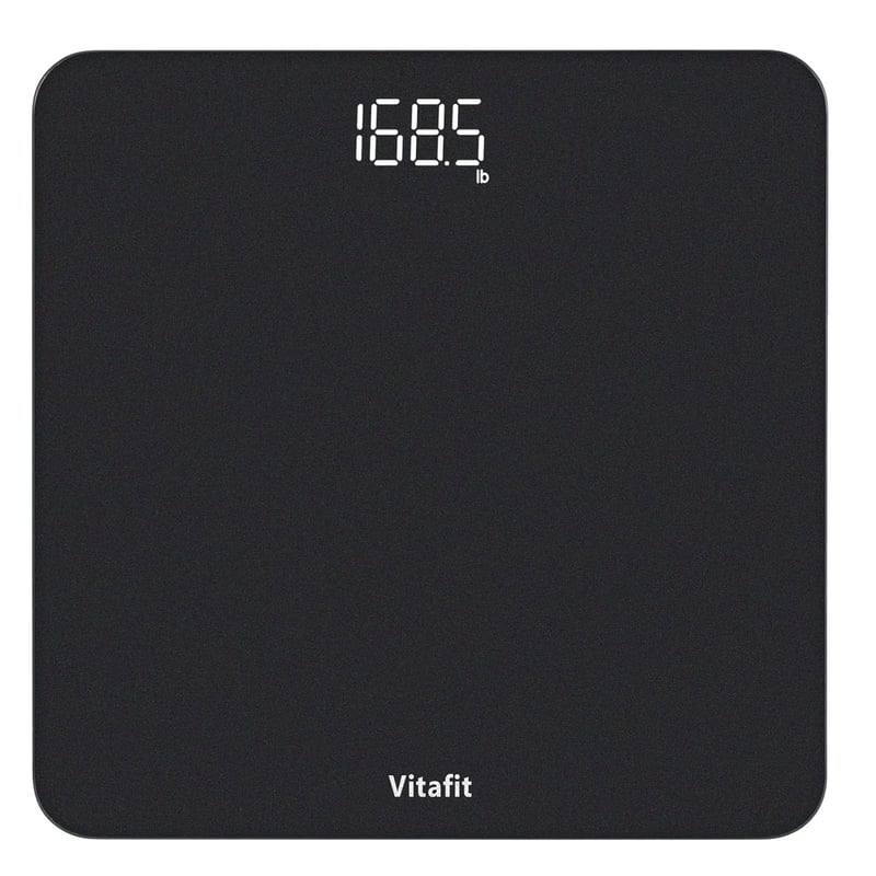 Vitafit digitális fürdőszobai mérleg 180 kg-ig, LED kijelzővel és lépésre aktiválódó funkcióval