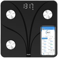 Vitafit Digitális Testzsírmérleg Bluetooth Applikációval, 182 kg Teherbírás, Testösszetétel Analizáló, BMI, Izomtömeg Mérés, LED Kijelző, Fe 1