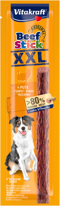 Vitakraft Beef Stick XXL Maškrta pre psov s morčacím mäsom – Tréningová odmena bez pridaného cukru, 15 x 30 g 3