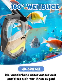 Vitare teljes arcú snorkel maszk 180° látómezővel, felnőtteknek és gyerekeknek, kamera klippel 2
