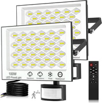Viugreum 2 db 100W LED reflektor mozgásérzékelővel, 10000 lm, IP66 vízálló kültéri lámpa 1