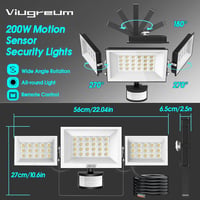 Viugreum 200W LED reflektor mozgásérzékelővel, 30000 lm, távirányítóval, IP66 2