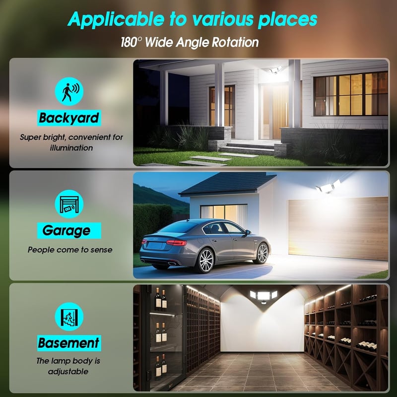 Viugreum 200W LED reflektor mozgásérzékelővel, 30000 lm, távirányítóval, IP66
