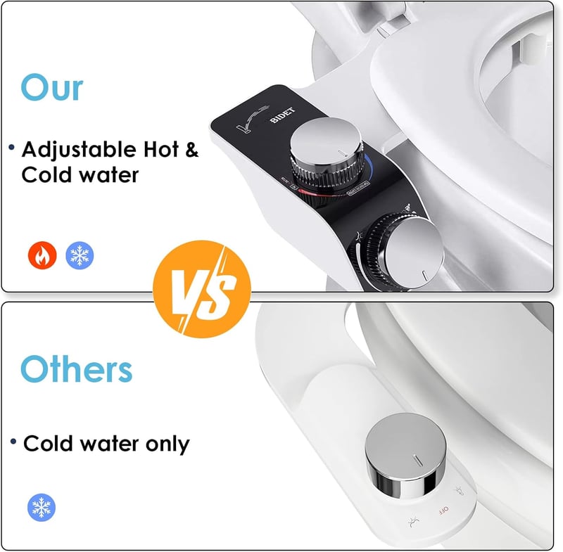 VivaLox Bidet Attachment Ultravékony Wc-Hez, Hideg-Meleg Vízzel