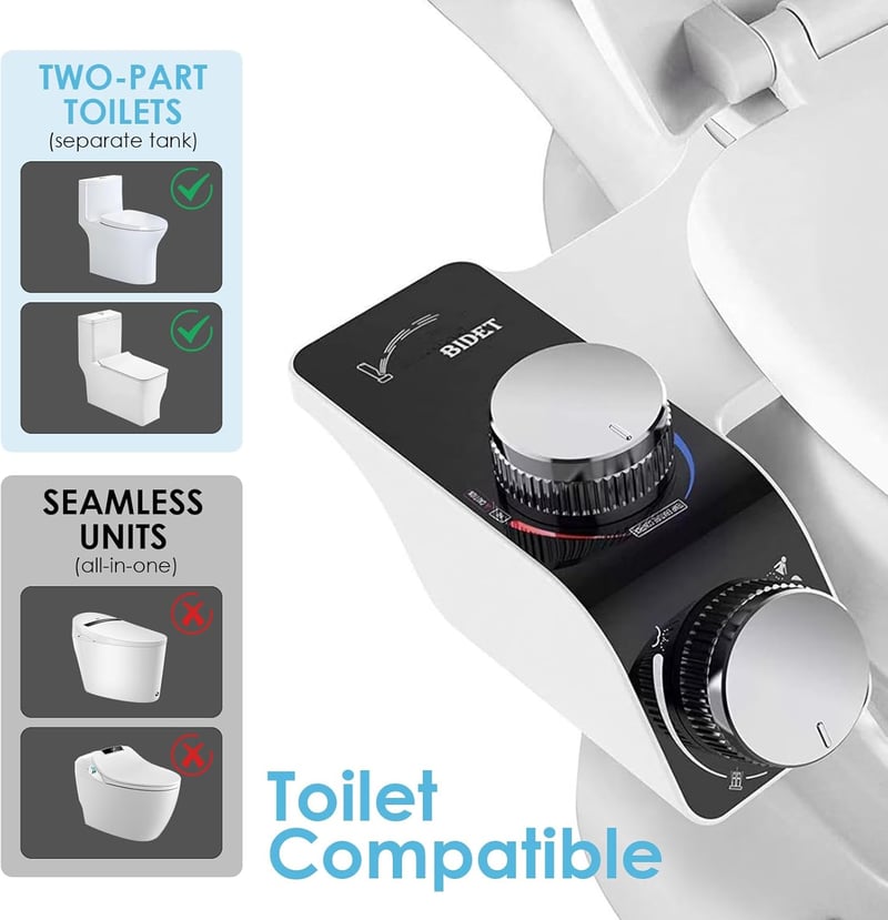 VivaLox Bidet Attachment Ultravékony Wc-Hez, Hideg-Meleg Vízzel