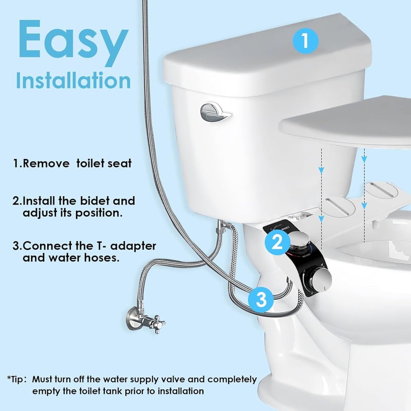 VivaLox Bidet Attachment Ultravékony Wc-Hez, Hideg-Meleg Vízzel
