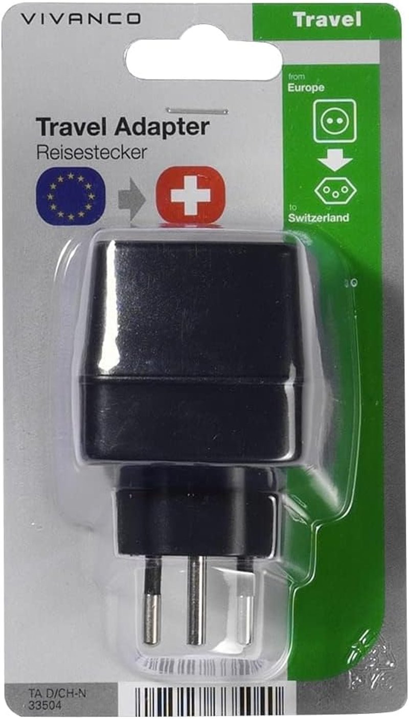 Vivanco TA D/CH-N utazási adapter Svájc Schuko aljzat CH dugó
