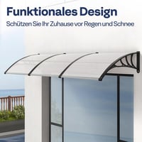 VIVOHOME polikarbonát előtető ajtóra és ablakra, alumínium kerettel - 300x100 cm 2