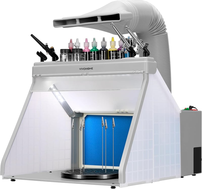 VIVOHOME Airbrush Kivonatrendszer LED Világítással és Forgóasztallal