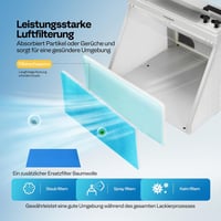VIVOHOME Airbrush Kivonatrendszer LED Világítással és Forgóasztallal 5