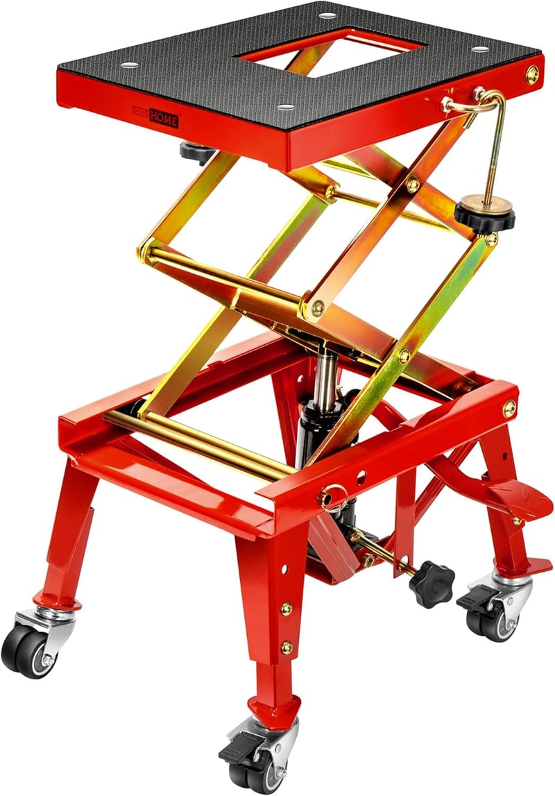 VIVOHOME motorkerékpár emelő 160 kg-ig, 34-85 cm magasságig állítható