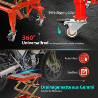 VIVOHOME motorkerékpár emelő 160 kg-ig, 34-85 cm magasságig állítható 4