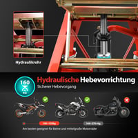 VIVOHOME motorkerékpár emelő 160 kg-ig, 34-85 cm magasságig állítható 6