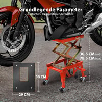 VIVOHOME motorkerékpár emelő 160 kg-ig, 34-85 cm magasságig állítható 7
