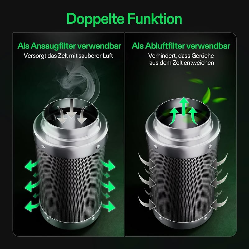 VIVOSUN 200 mm aktiv szenes szagszuro grow filter csoventilator elo szuroval grow sátorhoz grow boxhoz ughazhoz