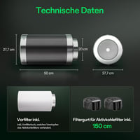 VIVOSUN 200 mm aktiv szenes szagszuro grow filter csoventilator elo szuroval grow sátorhoz grow boxhoz ughazhoz 7