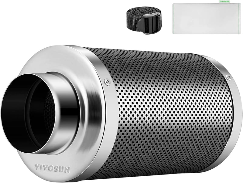 VIVOSUN 200 mm aktiv szenes szagszuro grow filter csoventilator elo szuroval grow sátorhoz grow boxhoz ughazhoz