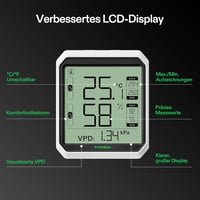 VIVOSUN AeroLab THB1 Bluetooth Hőmérő és Páratartalom Mérő - Digitális Kijelző, Adattárolás, Kettős Csatorna, VPD Mérés, Okos Hőmérséklet Mo 9
