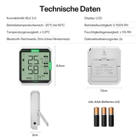 VIVOSUN AeroLab THB1 Bluetooth Hőmérő és Páratartalom Mérő - Digitális Kijelző, Adattárolás, Kettős Csatorna, VPD Mérés, Okos Hőmérséklet Mo 8