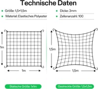 VIVOSUN Futónövény Támogatóháló 150x150 cm 4 Horoggal Zöldségekhez 7
