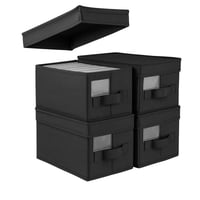 Set de 4 cutii de depozitare pliabile Vixzoid pentru CD-uri, cu capac, dimensiuni 35x17x14 cm 1