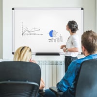 VIZ-PRO Mágneses Fehértábla Alumínium Kerettel és Markertartóval, Szárazon Törölhető, 90 x 60 cm, Irodai és Iskolai Használatra 7
