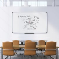 Magnetická tabuľa VIZ-PRO s hliníkovým rámom a odkladacou lištou na fixky, odolná proti poškriabaniu, 180 x 120 cm, na použitie v kanceláriách a školách 5