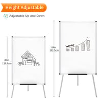 VIZ-PRO Mágneses Whiteboard Állvánnyal 90 x 60 cm, Fehértábla Easel Állvánnyal, Irodai és Iskolai Prezentációs Tábla 4