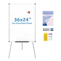 VIZ-PRO Mágneses Whiteboard Állvánnyal 90 x 60 cm, Fehértábla Easel Állvánnyal, Irodai és Iskolai Prezentációs Tábla 1
