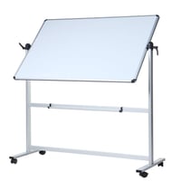 Mobilná otočná biela tabuľa VIZ-PRO 110x75 cm, obojstranná magnetická tabuľa s hliníkovým rámom, stojan na kolieskach 1