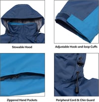Vízálló Lélegző Esőkabát Férfi Könnyű Szélálló Softshell Kabát Túrázáshoz Kerékpározáshoz, S-es méret 3
