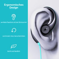 Športové káblové slúchadlá VJK cez uši s mikrofónom, háčikmi za uši a 3,5 mm jack konektorom, odolné voči potu, vhodné na beh, cvičenie, do posilňovne a k počítaču 4