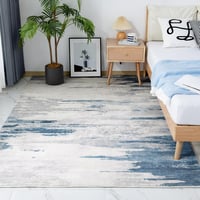 VK·LIVING Modern Szőnyeg 120x170 cm Puha Csúszásmentes Szürke Kék Nappali Hálószoba 7