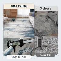 VK·LIVING Modern Szőnyeg 120x170 cm Puha Csúszásmentes Szürke Kék Nappali Hálószoba 2