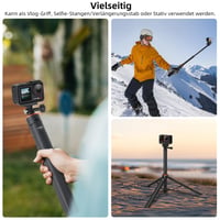 Vkesen 136 cm Selfie Stick statív pre DJI Osmo Pocket 3/4/4P, GoPro Hero 13/12/11/10/9, Osmo Action 5 Pro/4, akčné kamery AKASO EK7000, výsuvná rukoväť a statív 2 v 1 3