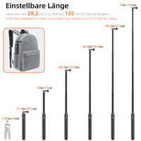 Vkesen 136 cm Selfie Stick statív pre DJI Osmo Pocket 3/4/4P, GoPro Hero 13/12/11/10/9, Osmo Action 5 Pro/4, akčné kamery AKASO EK7000, výsuvná rukoväť a statív 2 v 1 5