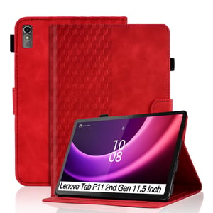 Vkooer flip puzdro z PU kože na Lenovo Tab P11 2nd Gen / Pad Plus 2023 (11,5 palca) TB350FU TB350XU so stojanom a držiakom na pero, červené