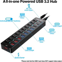 VKUSRA 11 portos USB-C 3.2 hub tápegységgel, 10Gbps adatátvitel 3