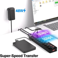 VKUSRA 11 portos USB-C 3.2 hub tápegységgel, 10Gbps adatátvitel 2