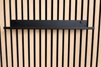 Vleugel Fúrás Nélküli Akusztikus Panel Polc – 50 cm, 2 db – Lebegő Fém Fali Polc Fekete – Akusztikus Panel Kiegészítő Dekorációhoz és Növényekhez 4