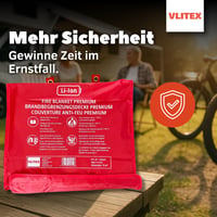 VLITEX Hasiaca deka 3x4 m XL – Požiarna ochrana lítiových batérií, ohňovzdorný silikón a E-sklenené vlákno, núdzová deka vyvinutá v Nemecku 2