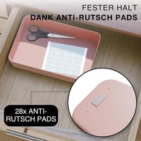 VMbathrooms Fiók Szervező Készlet Irodához és Otthonhoz, Praktikus Rendszereződobozok Rózsaszín 4