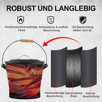 Vnierxful 10 literes hamutartó fedéllel, lapáttal és kefével - kandalló és grillhez 3